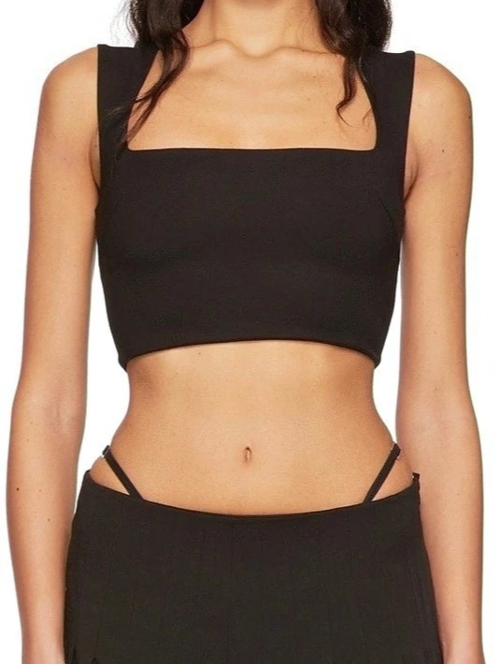 LIKE NEW Guizio Celestial Square Neck Cropped Tank Top Black Small